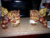 Pair of Japanese  Ornate Oriental Red & Yellow Foo Dogs (lions) 