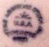 Pottery China Plate Mark Identification 'U.S.A.' Within Round Circular & Water Fountain