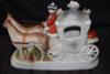 Pottery Mark Query  point crown w H and S?? --- figurine of lady stepping out of carriage with horses and footmen