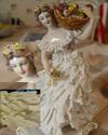 Two exquisite porcelain lace sisters with an 