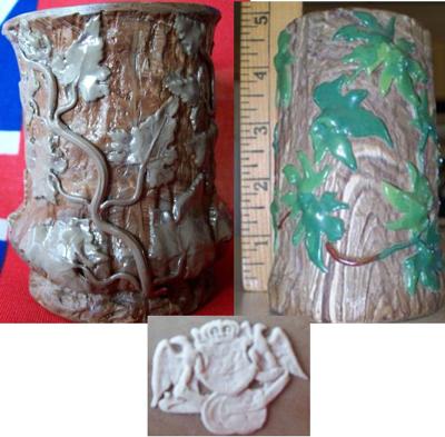 Elaborate Pot Mark on Tree Trunk & Ivy Vase