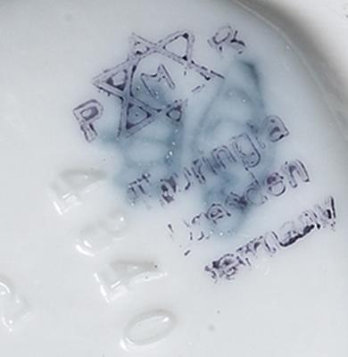 Two little porcelain figurines that SURVIVED WW2 - PMR Thuringia with Star Mark