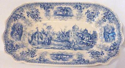 Unidentified coat of arms pottery mark with two lions rampant