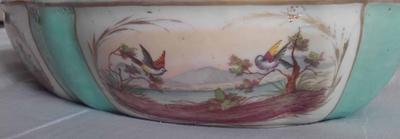  Capodimonte Style Floral on Meissen Marked lidded server